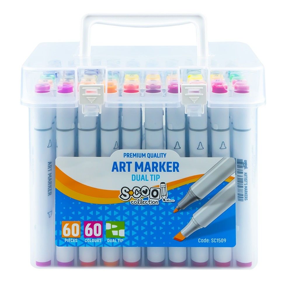 Markere cu 2 capete, 6mm-3mm, 60 cul/set - S-COOL SC1509 159.663866