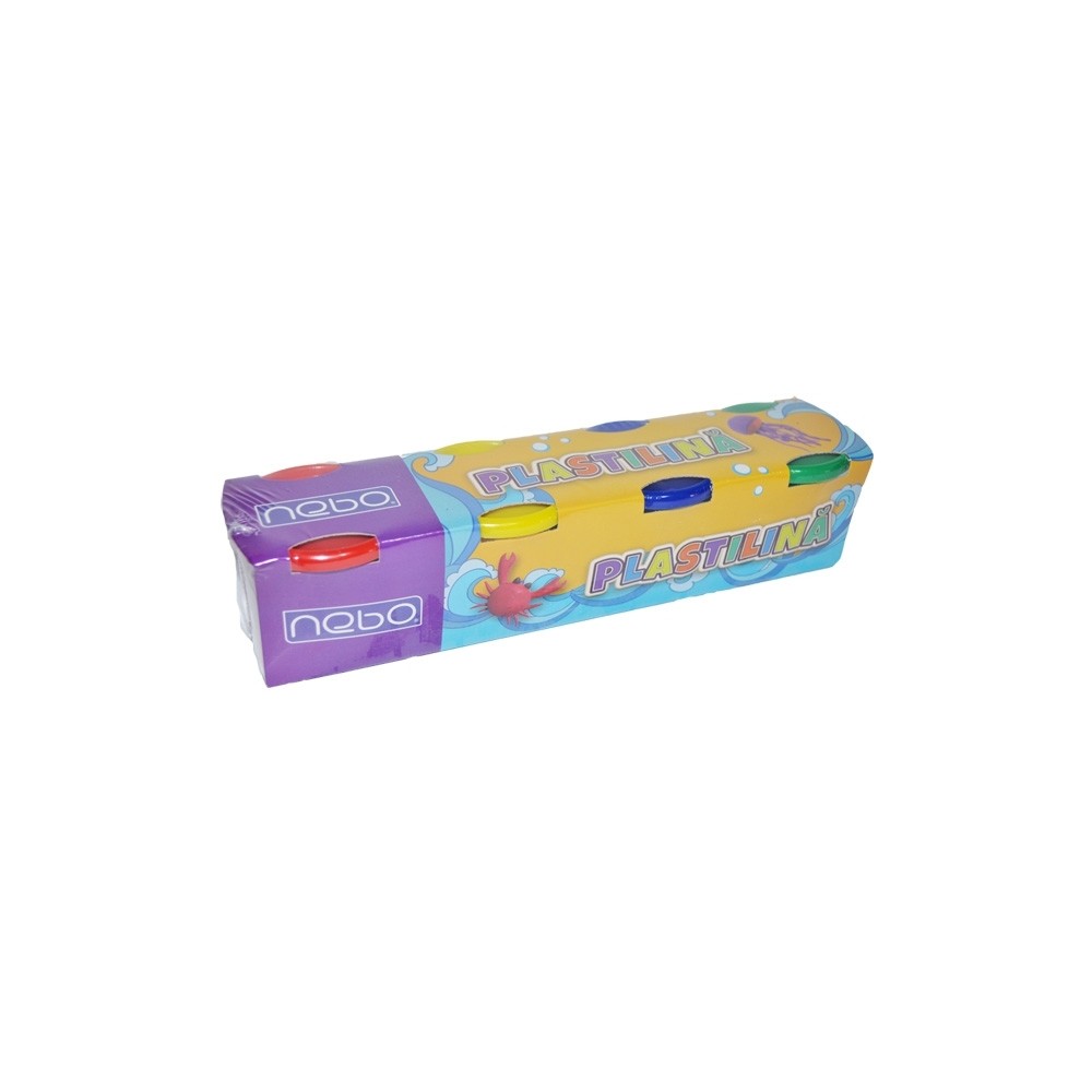 Plastilina modelaj, 4 culori, 100 g - NEBO