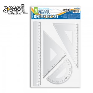 Trusa geometrie, 4 piese/set, liniar 20 cm - S-COOL